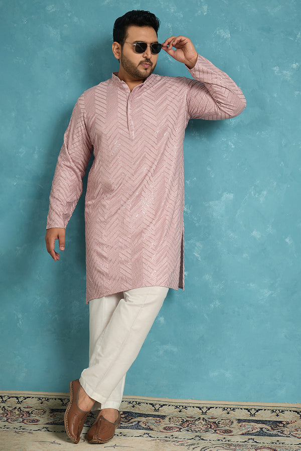 Lavender Viscose Rayon Solid Chikankari Embroidered Kurta MKU1101