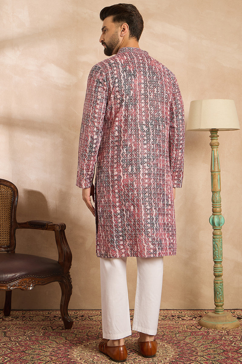 Brown Viscose Rayon Solid Printed Straight Kurta MKU1660