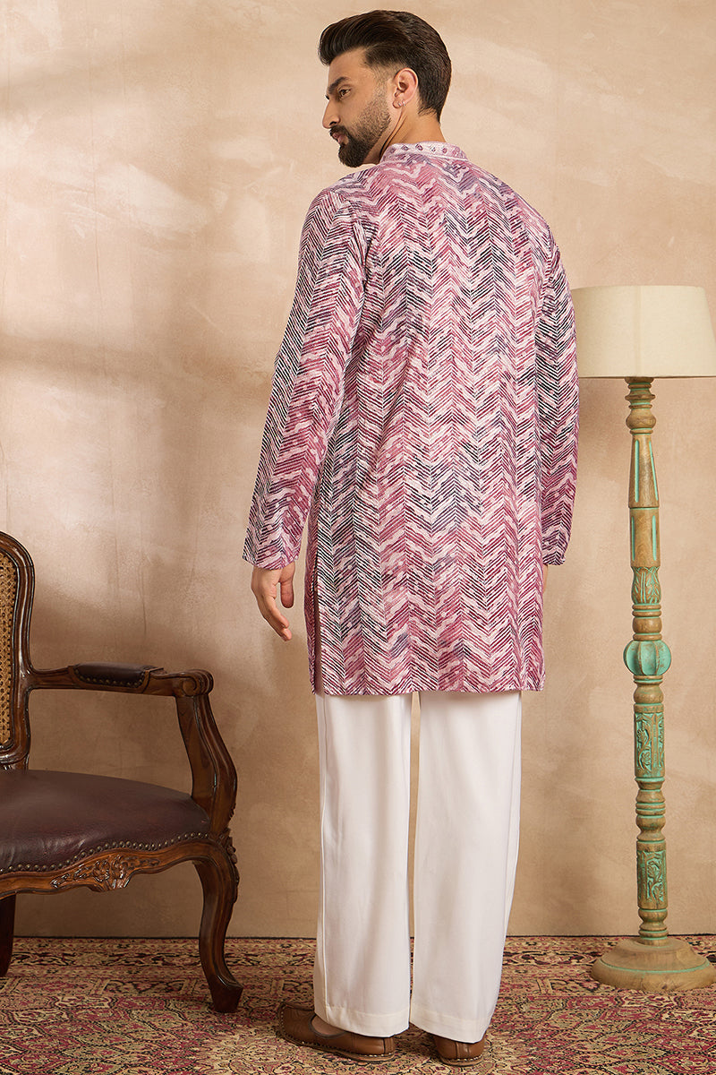 Maroon Silk Blend Solid Embroidered Straight Kurta MKU1729