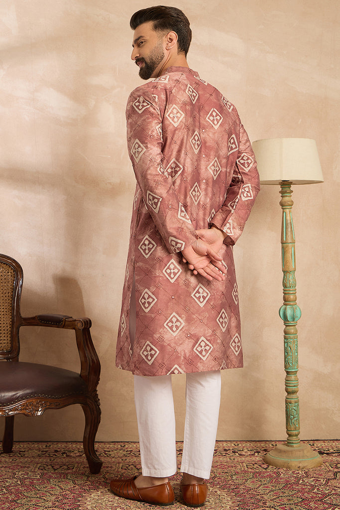 Brown Cotton Solid Embroidered Straight Kurta MKU1825