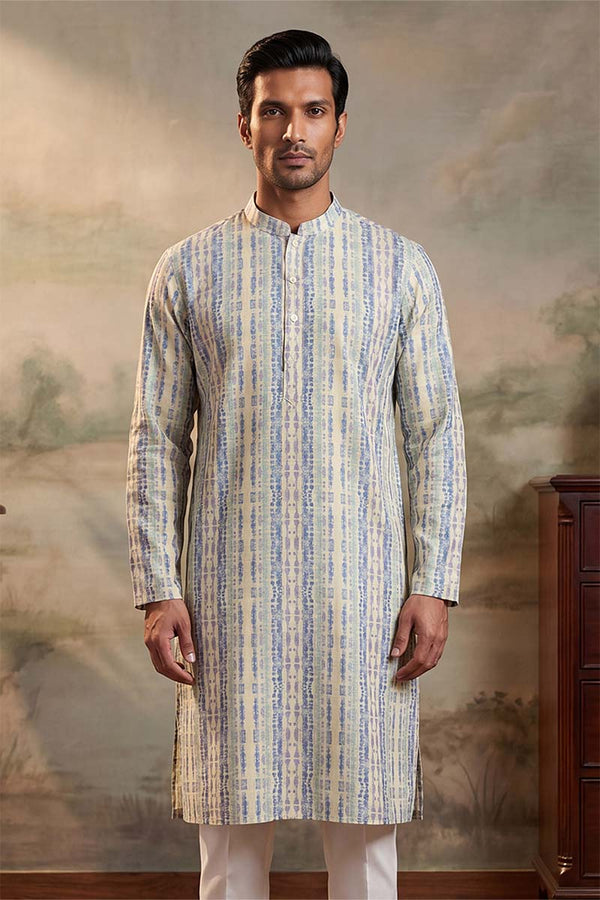 Multi Silk Blend Abstract Printed Kurta MKU2252