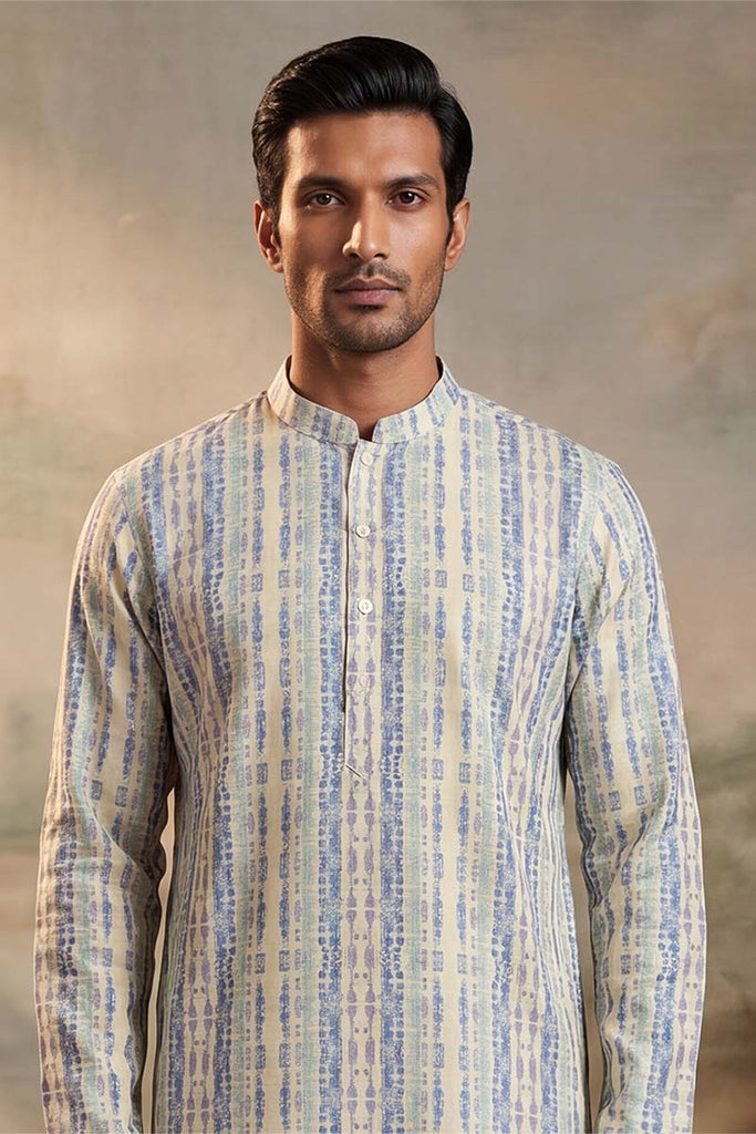 Multi Silk Blend Abstract Printed Kurta MKU2252