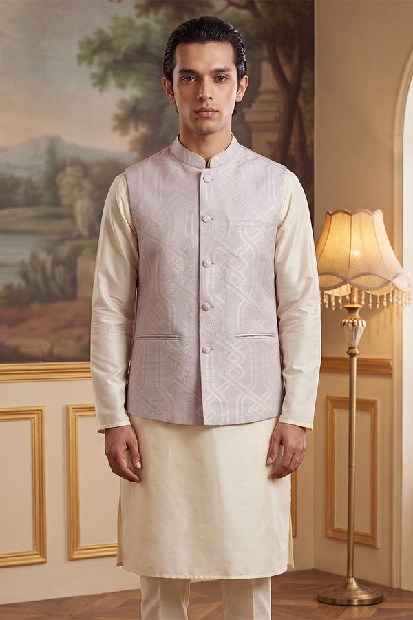 Lavender Jacquard Woven Design Solid Koti MKOT1022