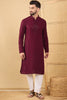 Ethnic Bay Maroon Viscose Rayon Solid Embroidered Straight Chikankari Kurta MKU1044