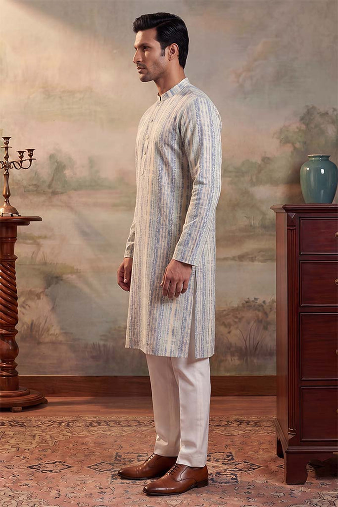 Multi Silk Blend Abstract Printed Kurta MKU2252