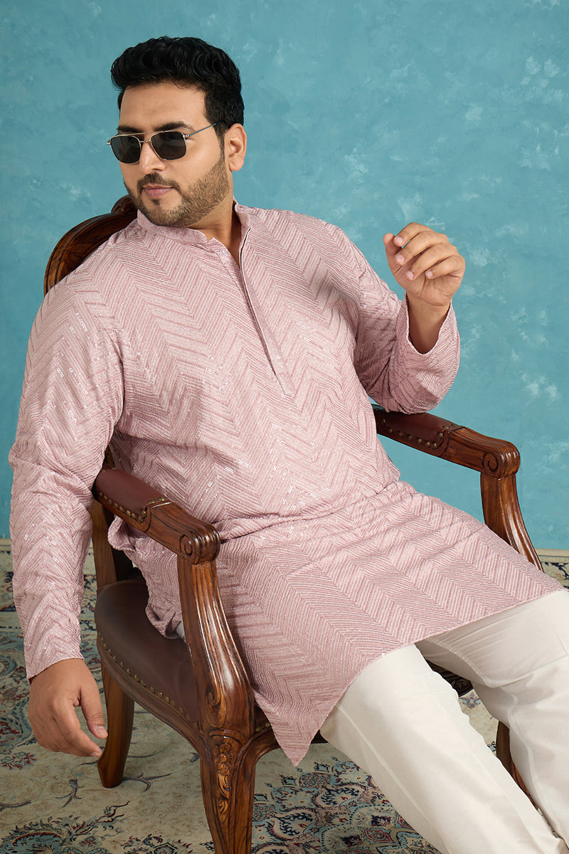 Lavender Viscose Rayon Solid Chikankari Embroidered Kurta MKU1101