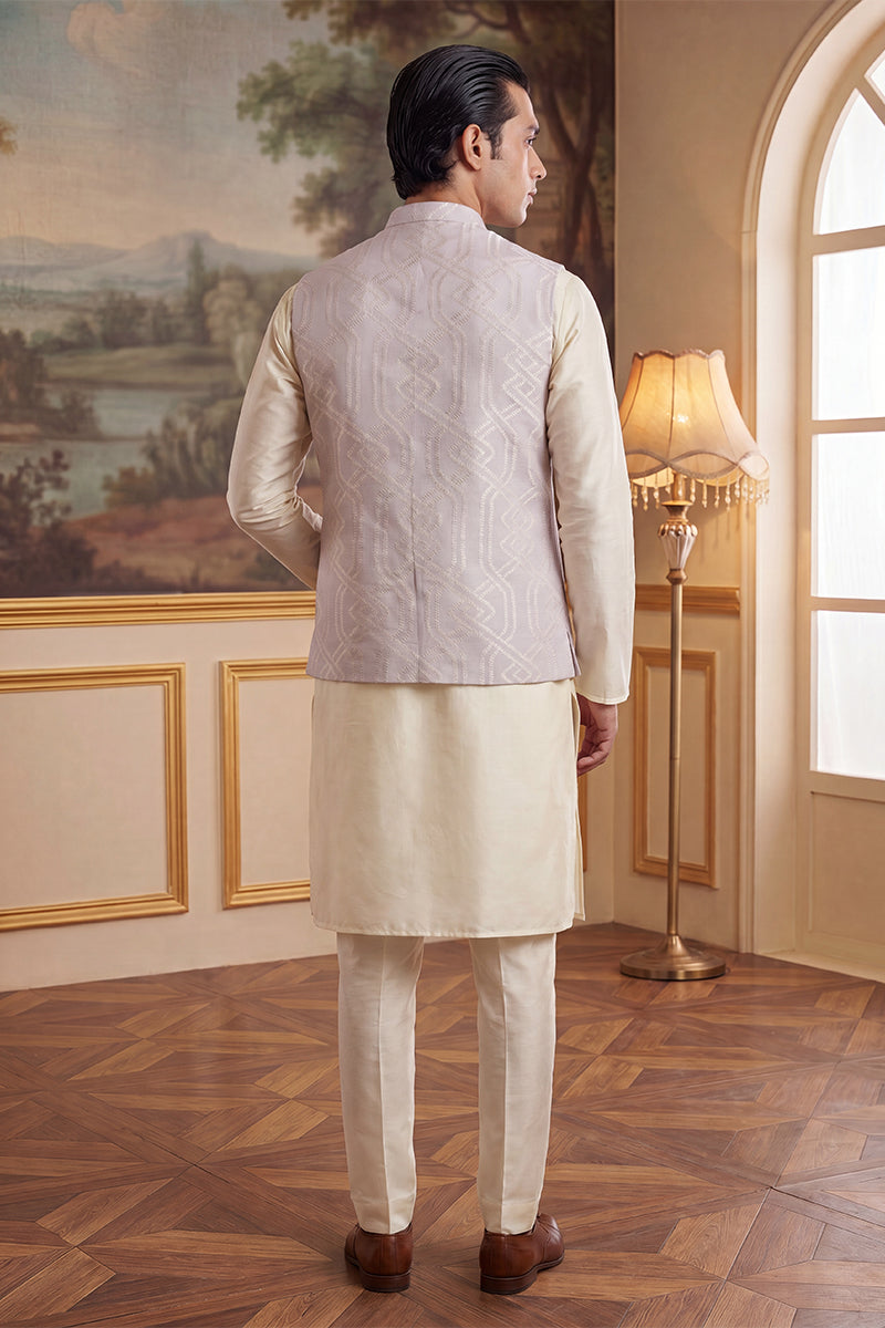 Lavender Jacquard Woven Design Solid Koti MKOT1022