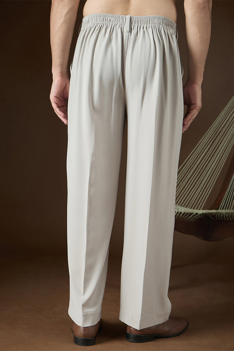 Grey Modal Solid Regular Korean Pant MBOT1016
