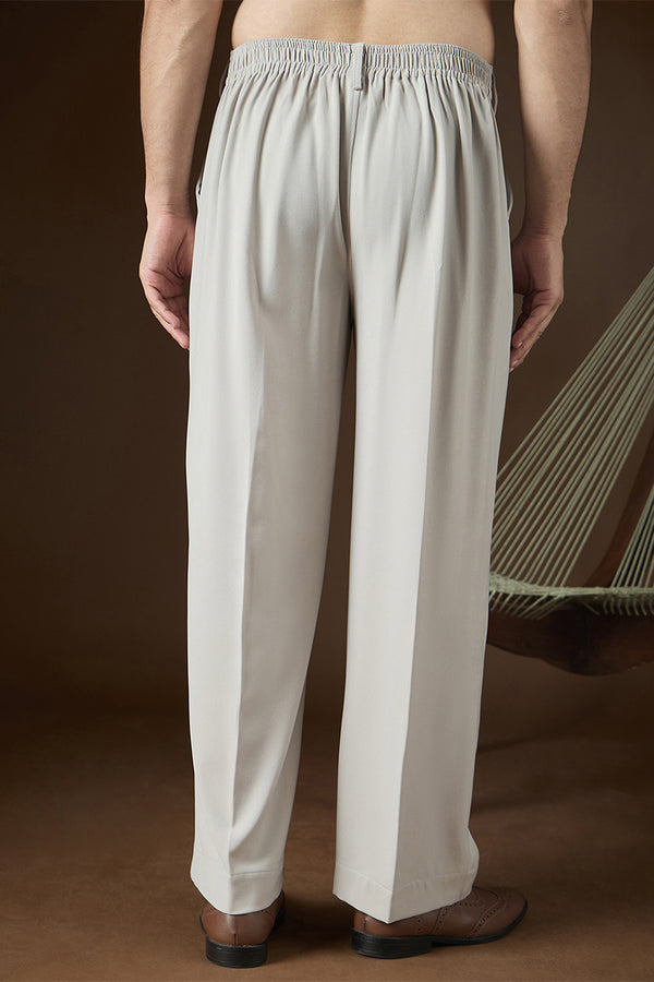 Grey Modal Solid Regular Korean Pant MBOT1016