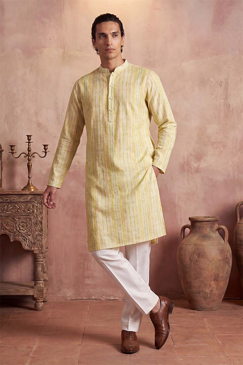 Multi Silk Blend Abstract Printed Kurta MKU2255