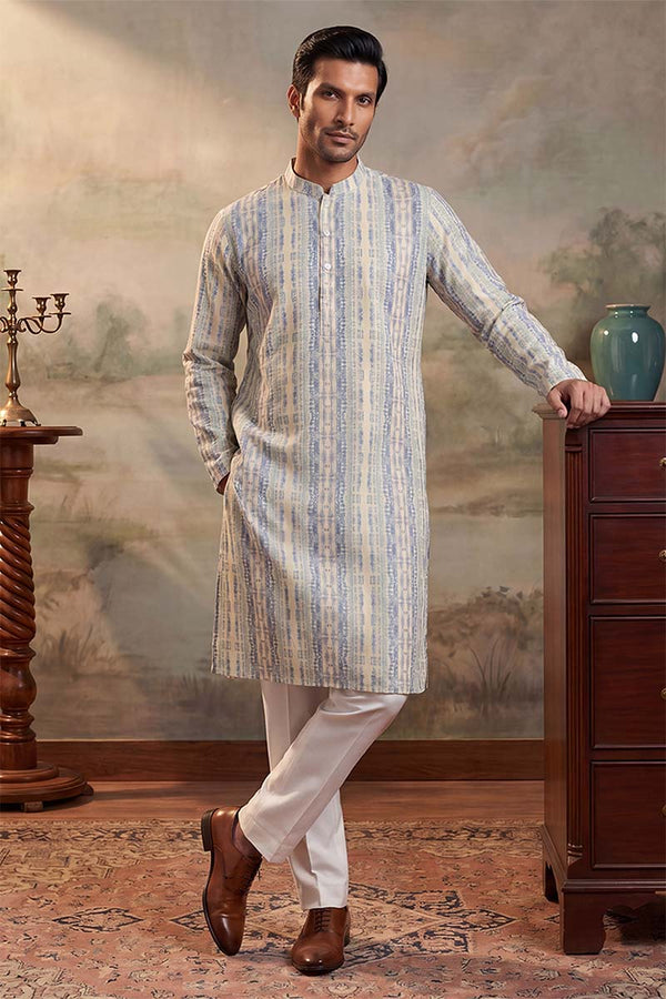 Multi Silk Blend Abstract Printed Kurta MKU2252