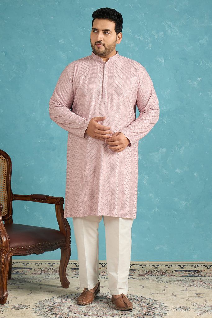 Lavender Viscose Rayon Solid Chikankari Embroidered Kurta MKU1101