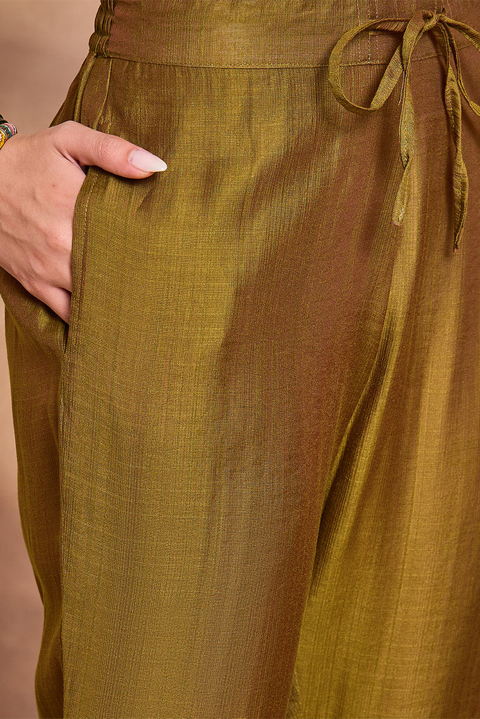 Green Floral Printed Kurta With Trousers And Dupatta PKSKD3227