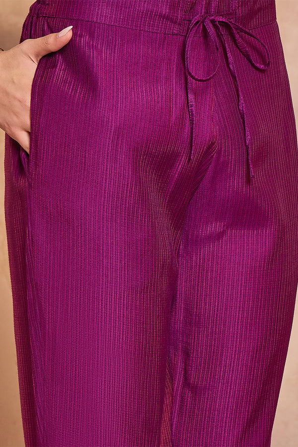 Purple Silk Blend Floral Printed Straight Kurta Trouser With Dupatta PKSKD3216