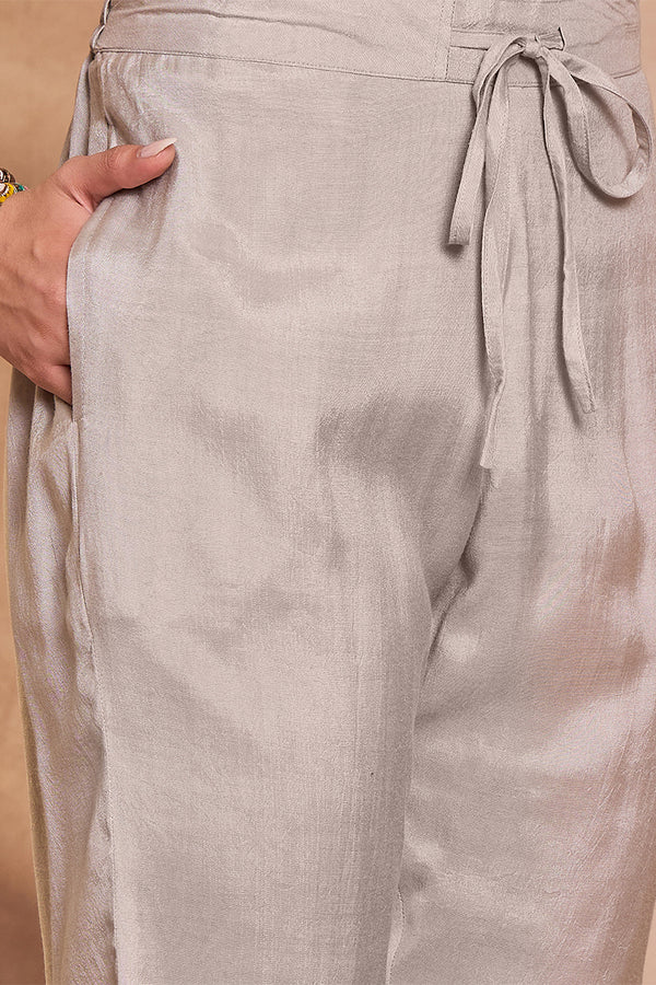 Multi Viscose Rayon Embroidered Kurta Trouser With Dupatta  HPKSKD2974