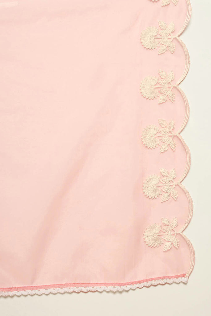 Peach Silk Blend Embroidered Kurta Trouser With Dupatta HOPPKSKD2595