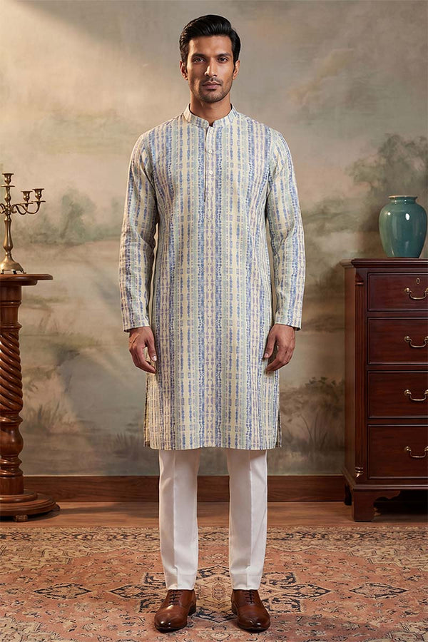 Multi Silk Blend Abstract Printed Kurta MKU2252