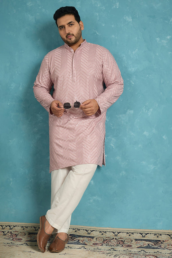 Lavender Viscose Rayon Solid Chikankari Embroidered Kurta MKU1101