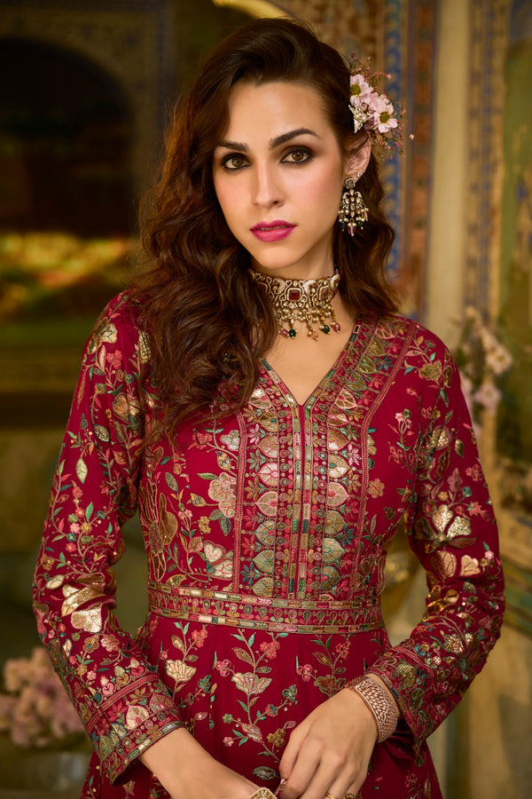Zeelmeel Readymade Georgette Anarkali Gown with Dupatta