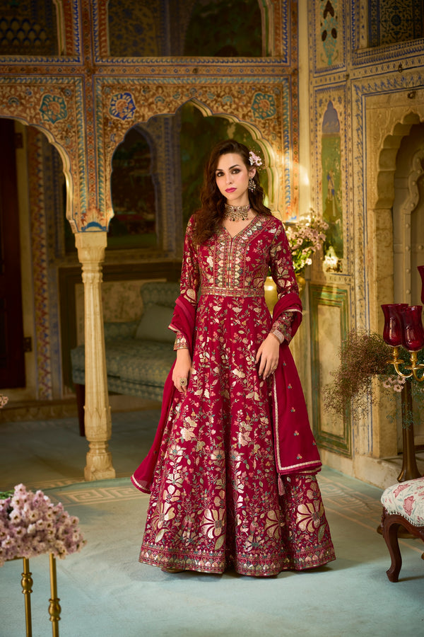 Zeelmeel Readymade Georgette Anarkali Gown with Dupatta