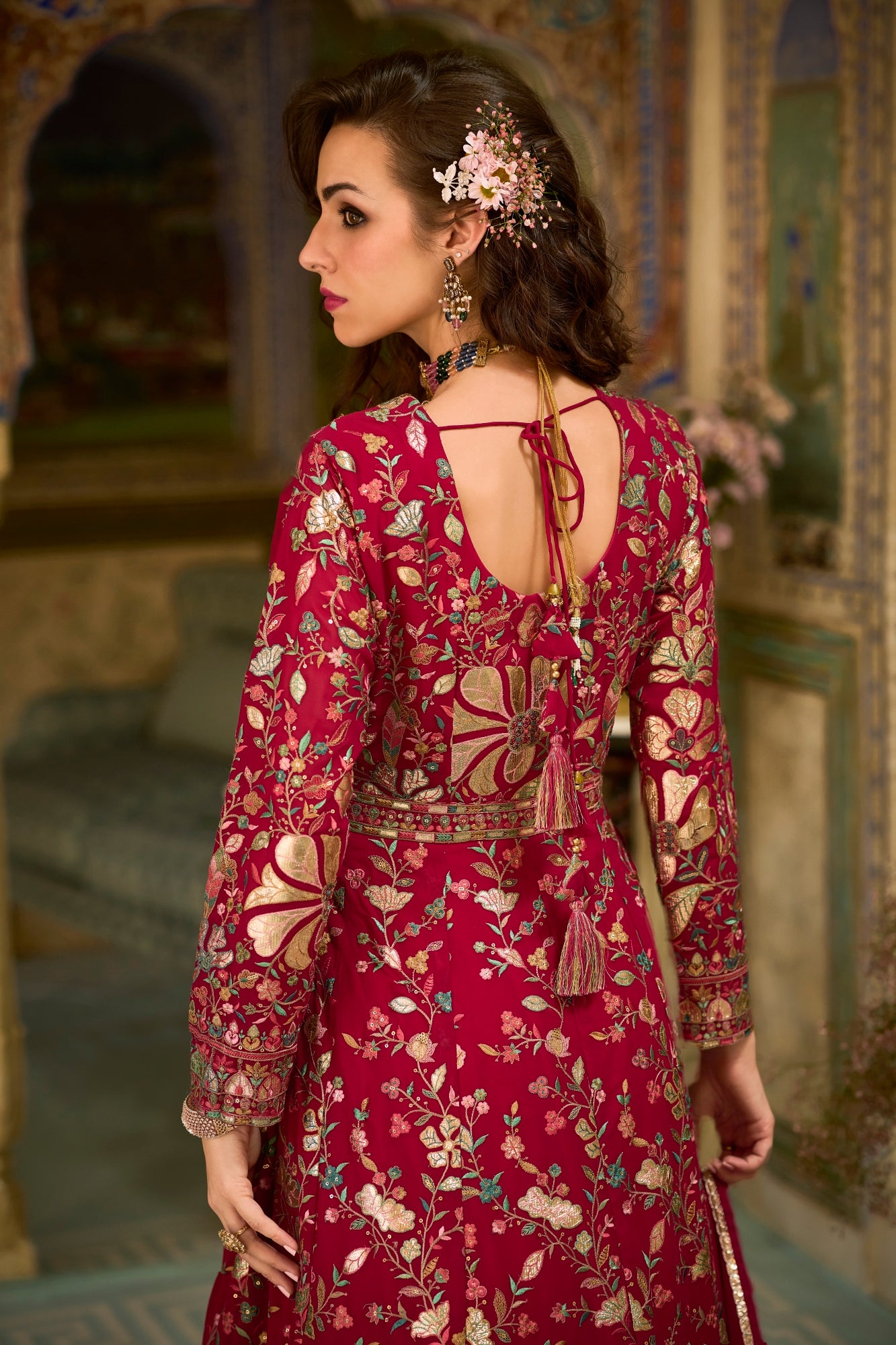 Zeelmeel Readymade Georgette Anarkali Gown with Dupatta
