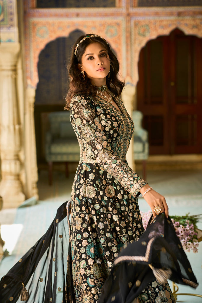 Zeelmeel Readymade Georgette Anarkali Gown with Dupatta