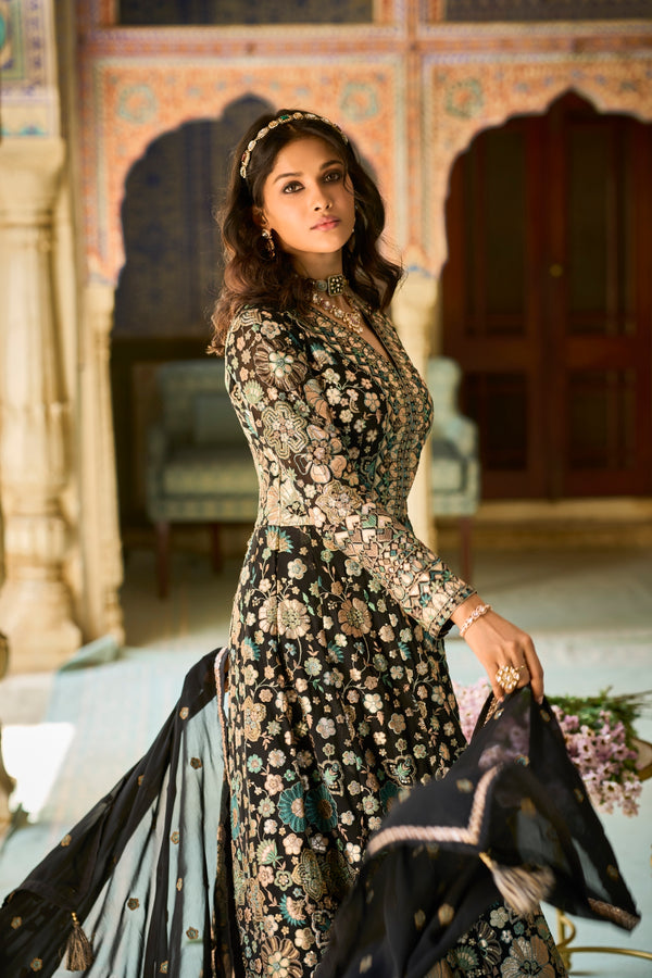 Zeelmeel Readymade Georgette Anarkali Gown with Dupatta