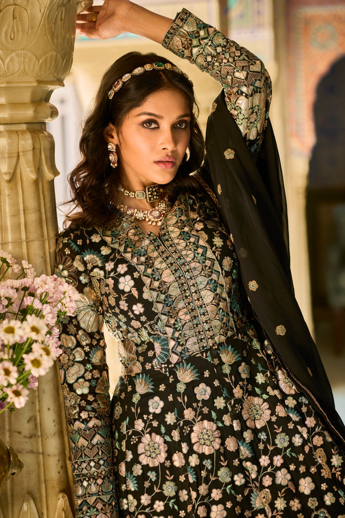 Zeelmeel Readymade Georgette Anarkali Gown with Dupatta