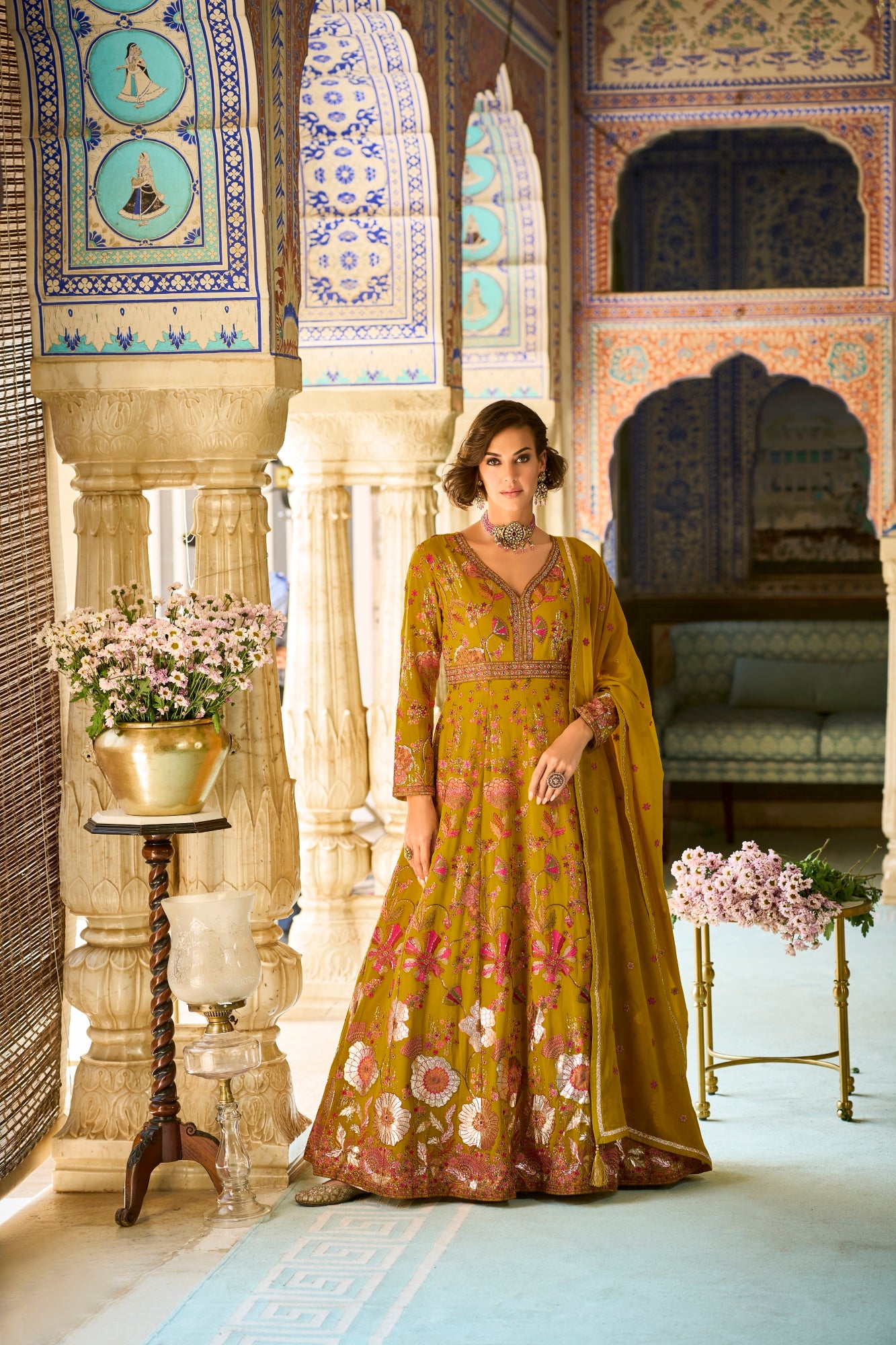Zeelmeel Readymade Georgette Anarkali Gown with Dupatta