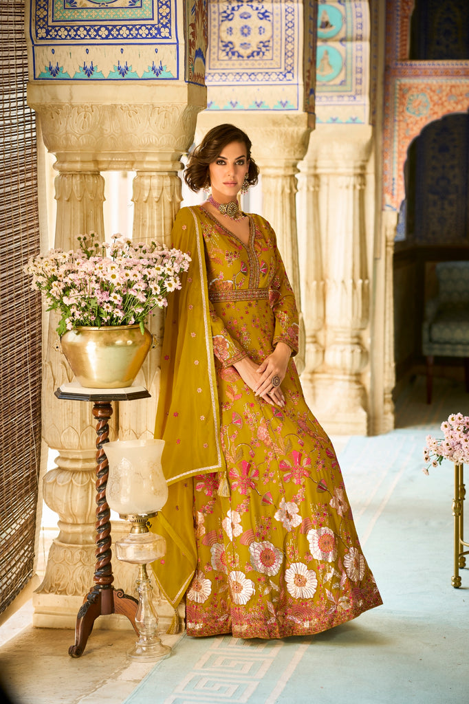 Zeelmeel Readymade Georgette Anarkali Gown with Dupatta
