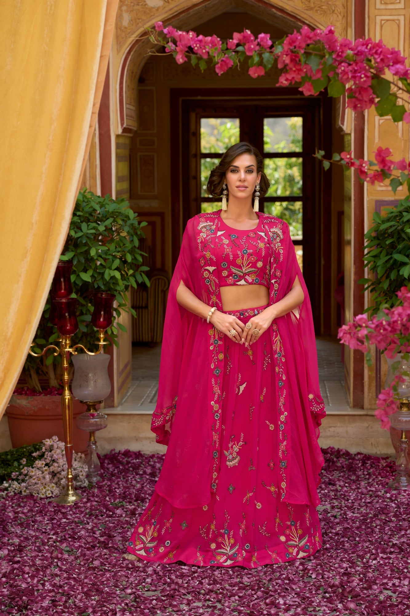 Serena Readymade Grey Silk Blend  Indowestern