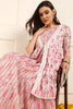 Pink Cotton Floral Printed Fit And Flare Ethnic Style Dress With Shrug JPD1002PNK