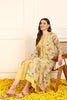 Yellow Cotton Solid Embroidered Fit And Flare Ethnic Style Dress With Shrug JPD1004YLW