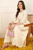 Cream Cotton Solid Empire Ethnic Style Dress With Shrug JPD1005CRM