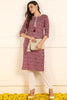 Burgundy Cotton Ethnic Motifs Printed Straight Kurta JPK1005MLB