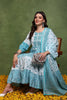 Blue and White Pure Cotton Ethnic Motifs Printed Anarkali Suit Set JPSKD1001BLU