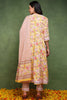 Yellow Pure Cotton Floral Embroidered Anarkali Suit Set JPSKD1010YLW