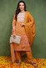 Mustard Yellow Pure Cotton Paisley Embroidered Straight Suit Set JPSKD1018MYLW