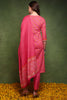 Pink Pure Cotton Paisley Embroidered Straight Suit Set JPSKD1018PNK