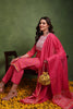 Pink Pure Cotton Paisley Embroidered Straight Suit Set JPSKD1018PNK