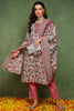 Red Pure Cotton Floral Embroidered Straight Suit Set JPSKD1022RED