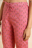 Pink Pure Cotton Floral Embroidered A-Line Suit Set JPSKD1025PNK