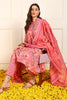 Pink Pure Cotton Floral Embroidered A-Line Suit Set JPSKD1025PNK