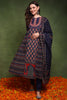 Navy Blue Pure Cotton Ethnic Motifs Printed A-Line Suit Set JPSKD1030BLU