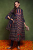 Navy Blue Pure Cotton Ethnic Motifs Printed A-Line Suit Set JPSKD1030BLU