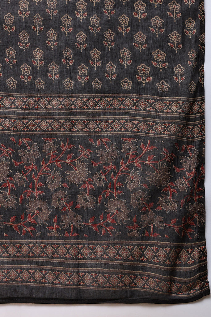 Brown Pure Cotton Ethnic Motifs Printed A-Line Suit Set JPSKD1030BRN