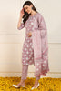 Pink Cotton Floral Printed Straight Suit Set JPSKD1034PNK