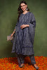 Navy Blue Pure Cotton Bandhani Printed A-Line Suit Set JPSKD1040BLU