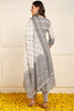 Grey Pure Cotton Ethnic Motifs Printed Anarkali Suit Set JPSKD1041GRY