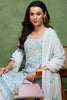 Blue Pure Cotton Floral Printed Straight Suit Set JPSKD1042BLU